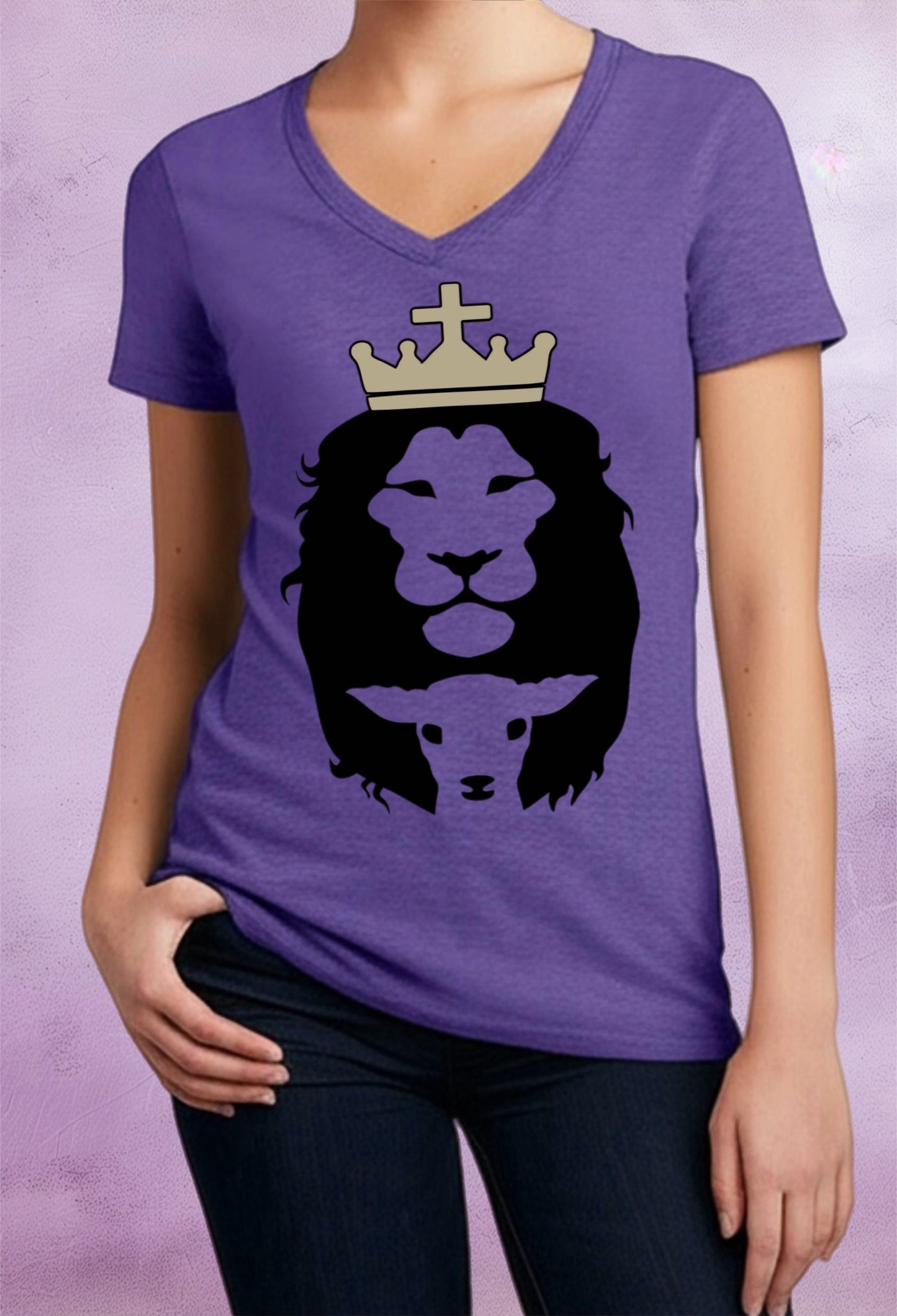 Lion and Lamb Christian T-Shirt – Jesus Symbol