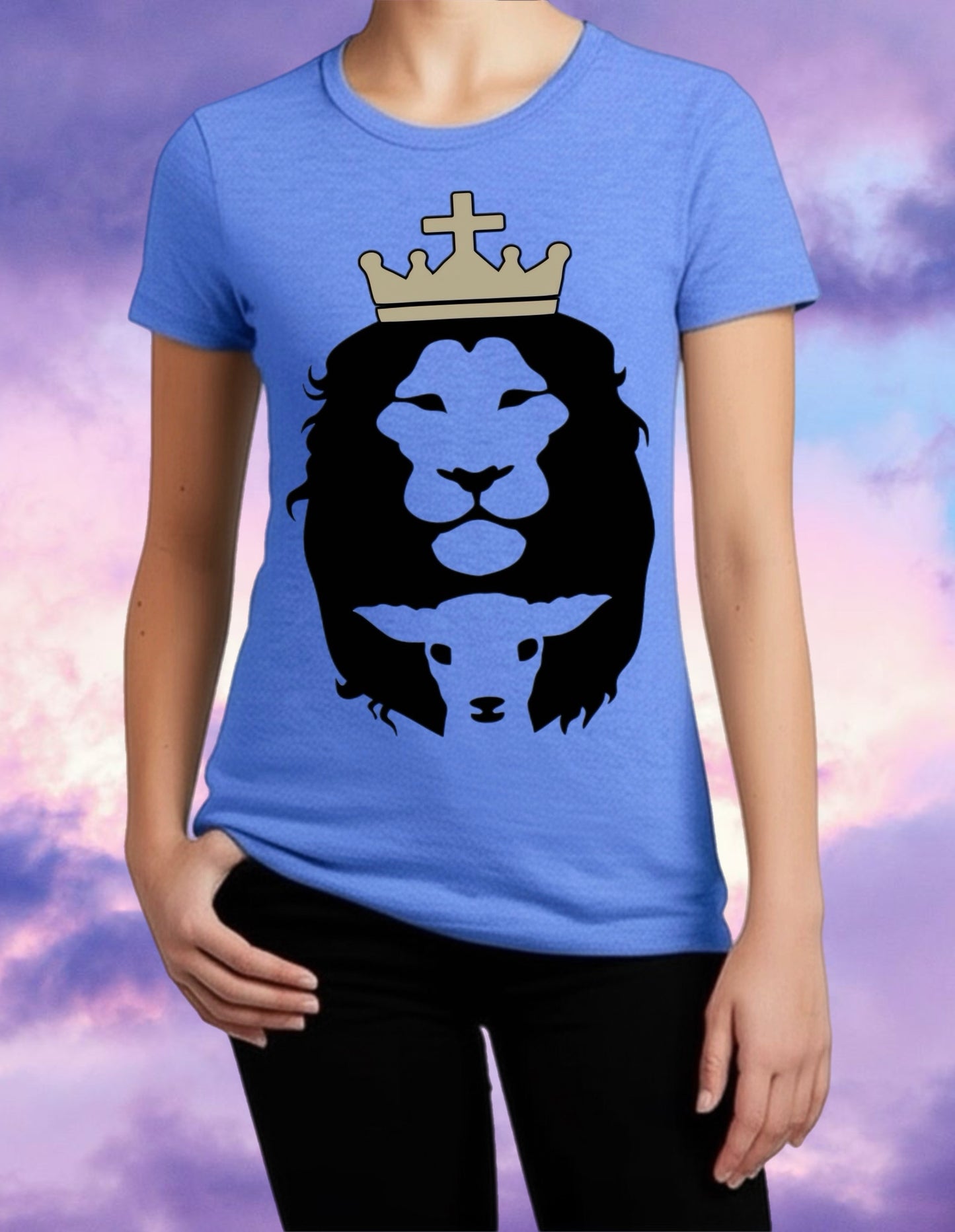 Lion and Lamb Christian T-Shirt – Jesus Symbol