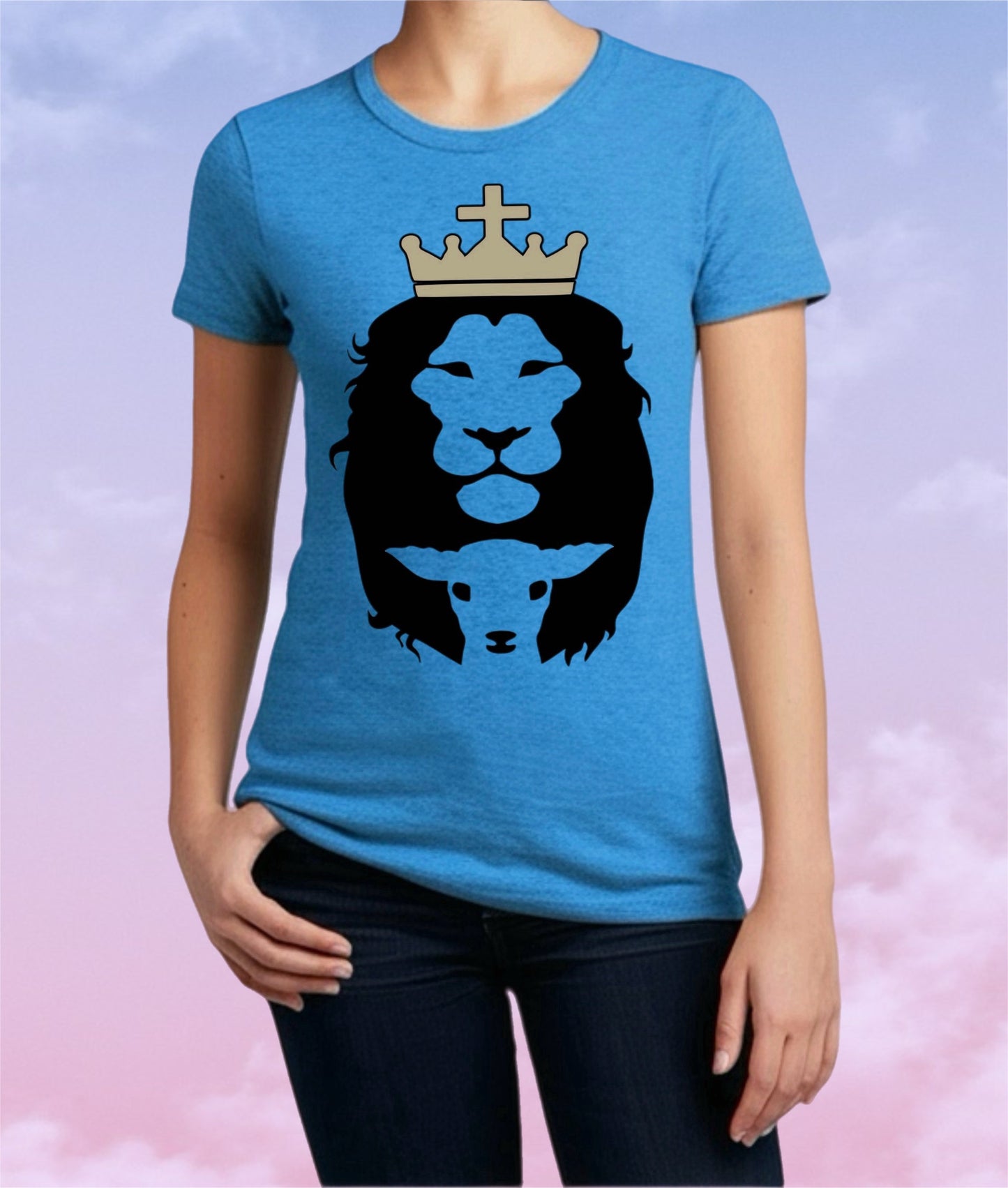 Lion and Lamb Christian T-Shirt – Jesus Symbol