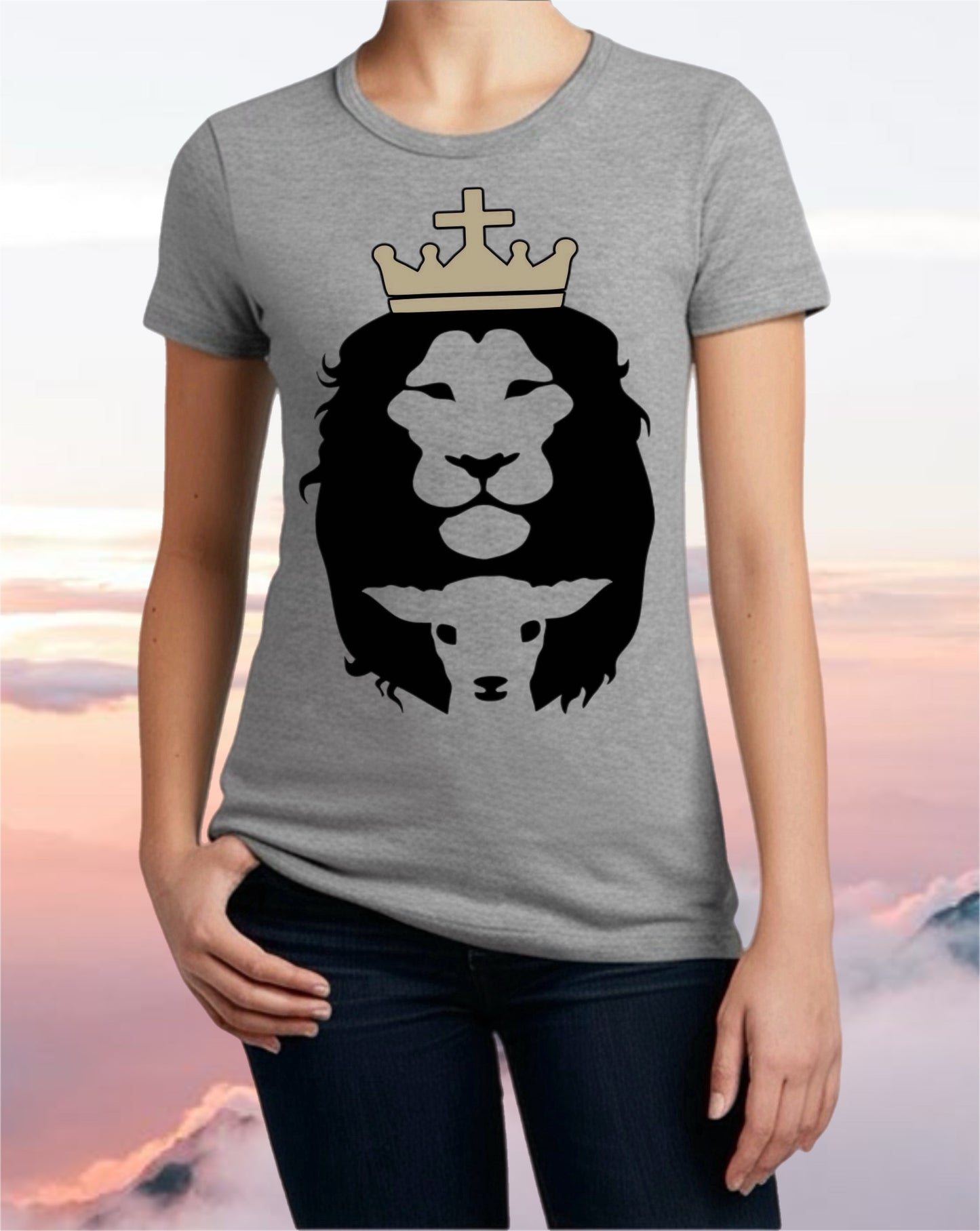 Lion and Lamb Christian T-Shirt – Jesus Symbol