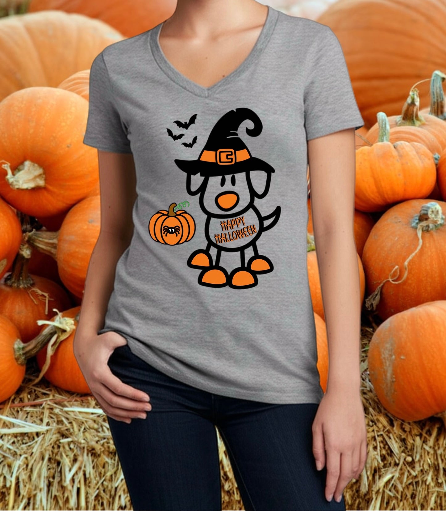 Halloween Dog Tee – Cute Women’s Graphic Shirt