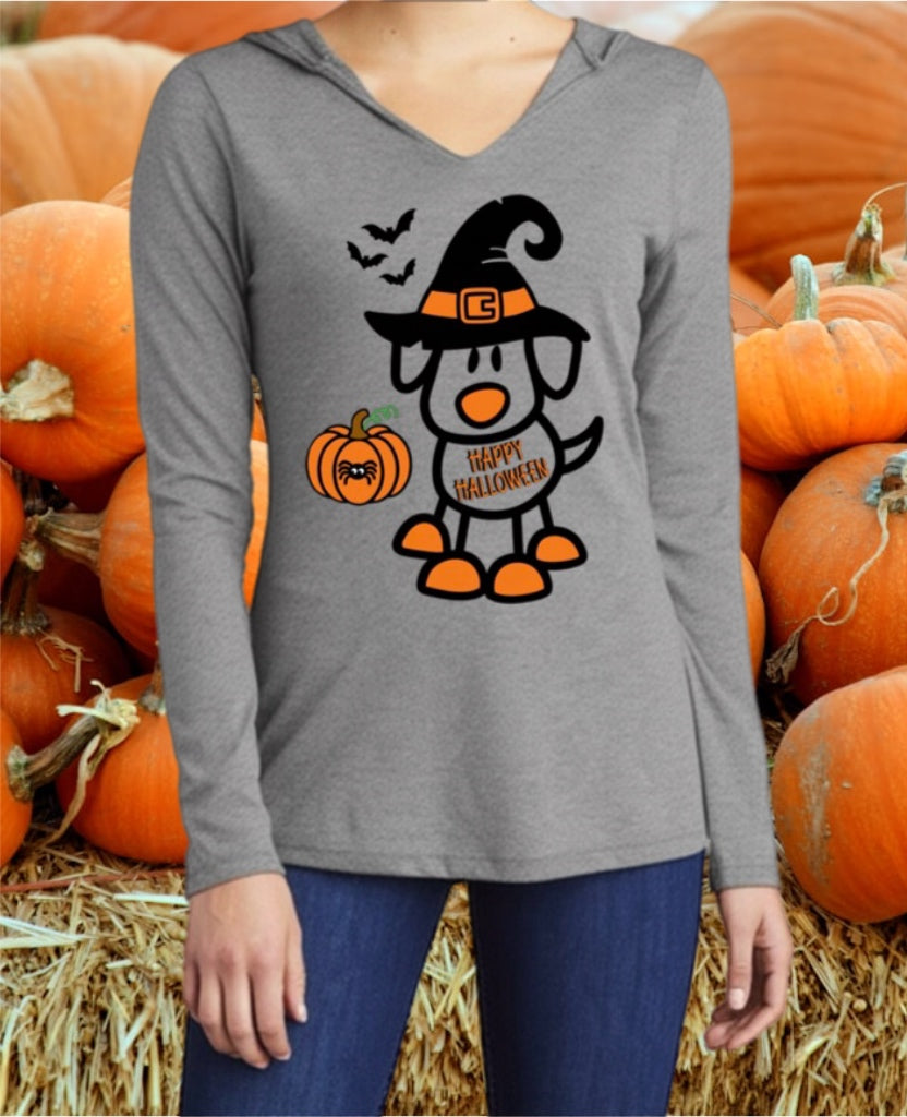 Halloween Dog Tee – Cute Women’s Graphic Shirt