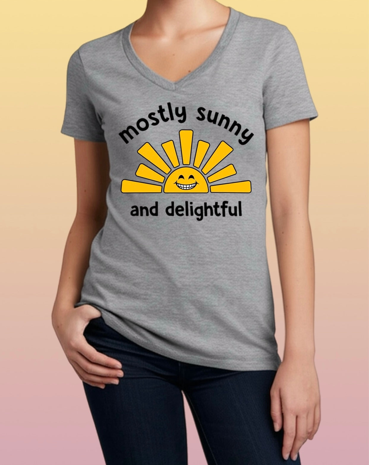 Mostly Sunny Tee – Cute & Snarky Women’s Shirt