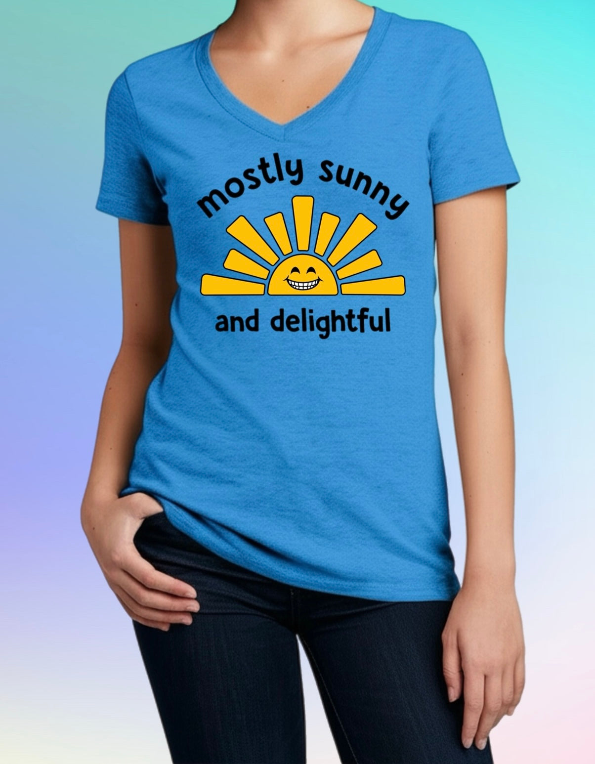 Mostly Sunny Tee – Cute & Snarky Women’s Shirt
