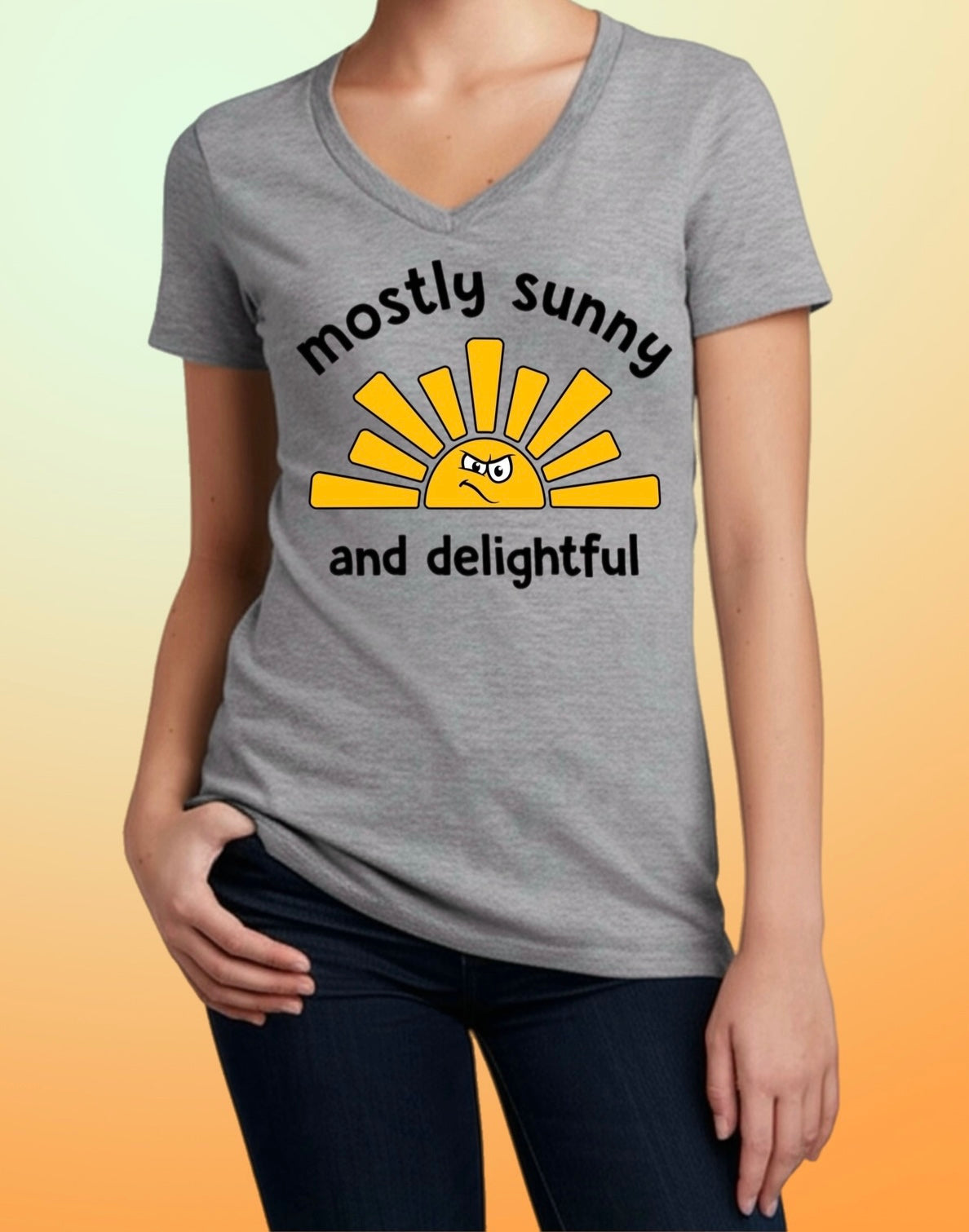 Mostly Sunny Tee – Cute & Snarky Women’s Shirt