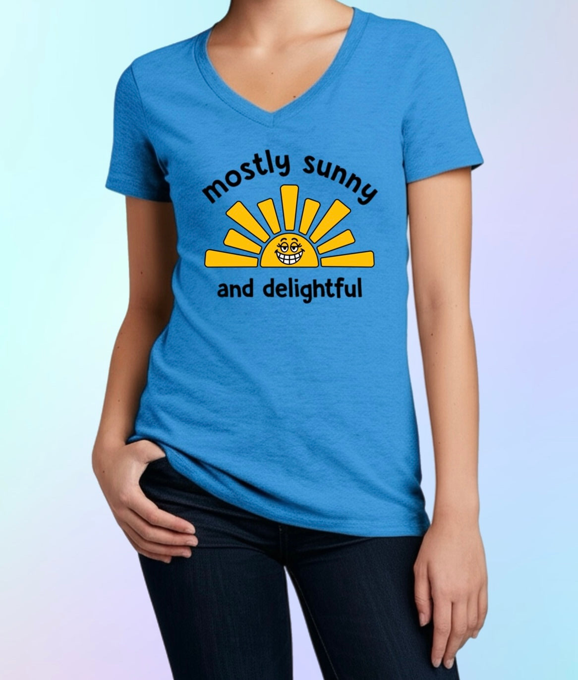 Mostly Sunny Tee – Cute & Snarky Women’s Shirt