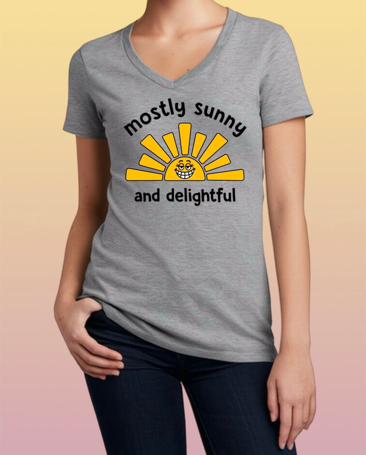 Mostly Sunny Tee – Cute & Snarky Women’s Shirt