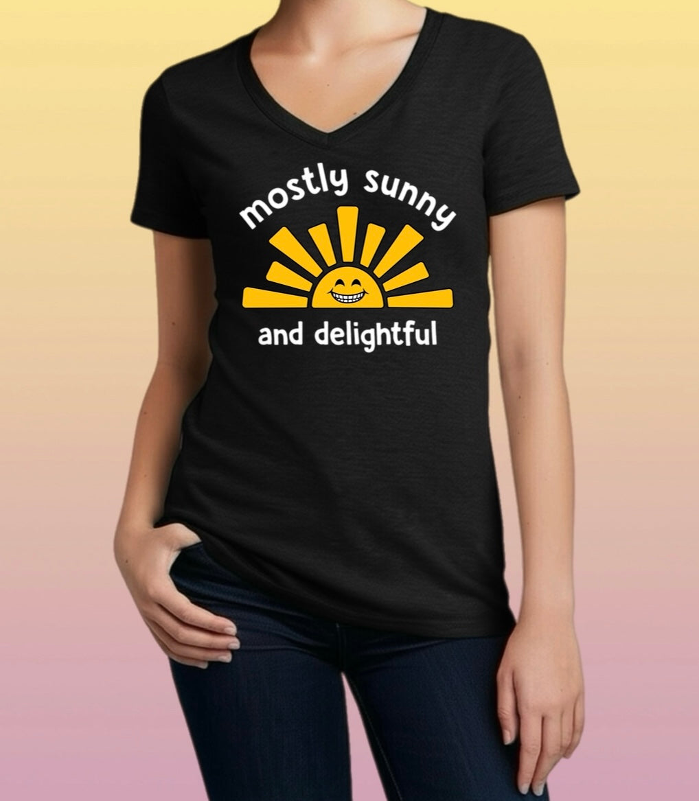 Mostly Sunny Tee – Cute & Snarky Women’s Shirt