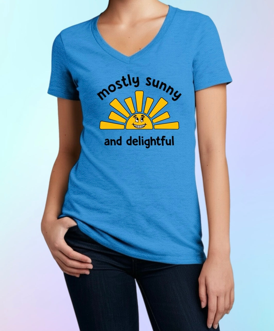 Mostly Sunny Tee – Cute & Snarky Women’s Shirt