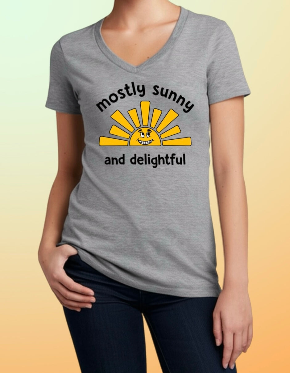 Mostly Sunny Tee – Cute & Snarky Women’s Shirt
