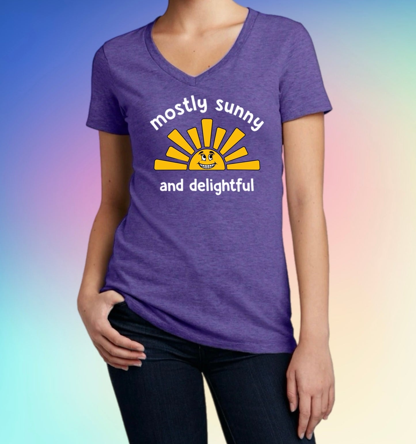 Mostly Sunny Tee – Cute & Snarky Women’s Shirt