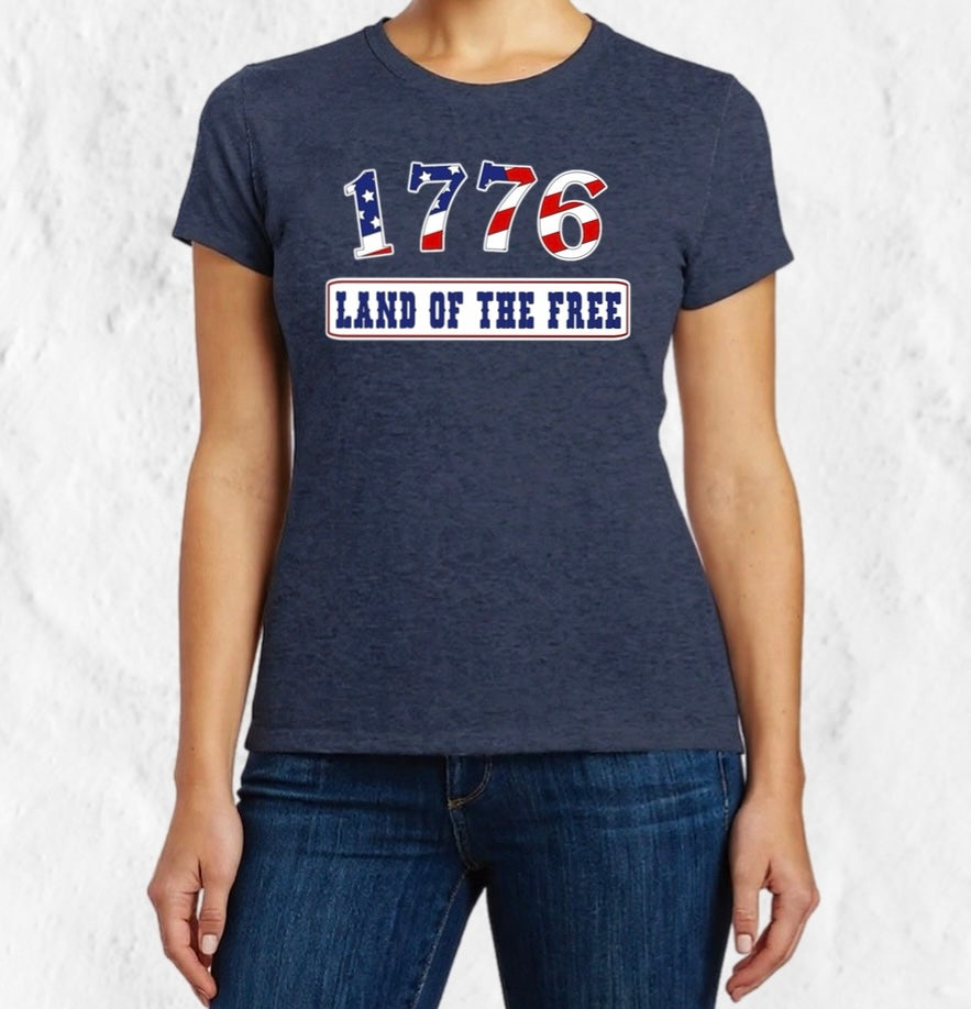 1776 Land of the Free Patriotic Tee
