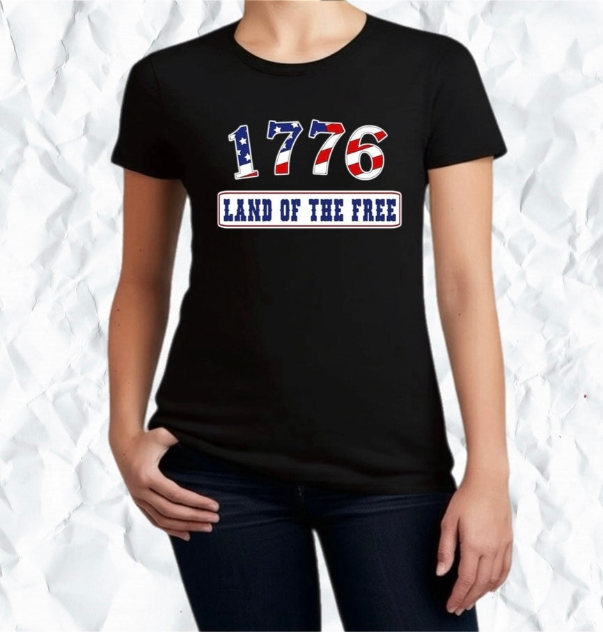 1776 Land of the Free Patriotic Tee
