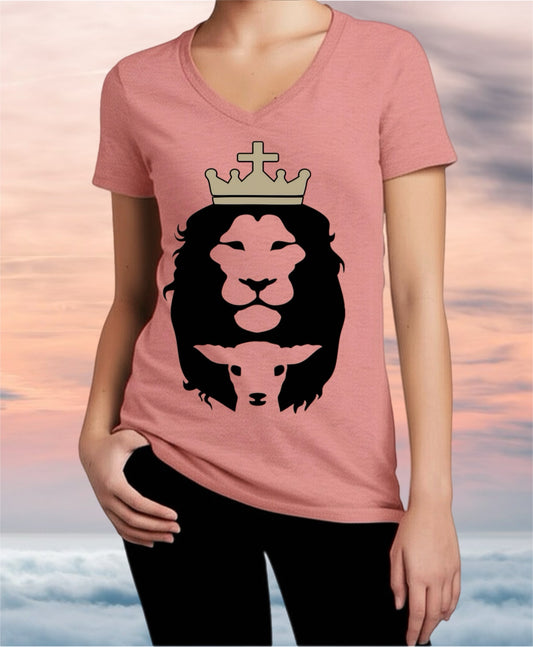 Lion and Lamb Christian T-Shirt – Jesus Symbol