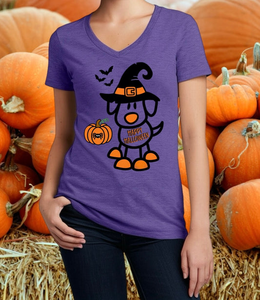 Halloween Dog Tee – Cute Women’s Graphic Shirt