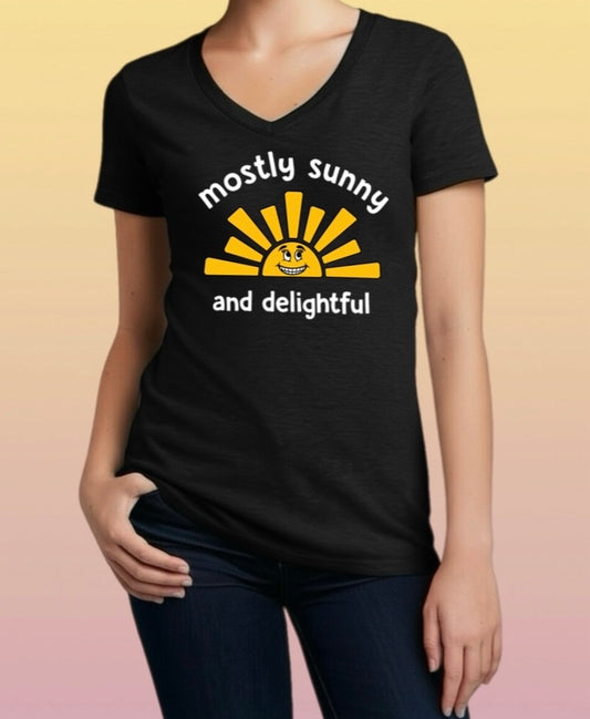 Mostly Sunny Tee – Cute & Snarky Women’s Shirt