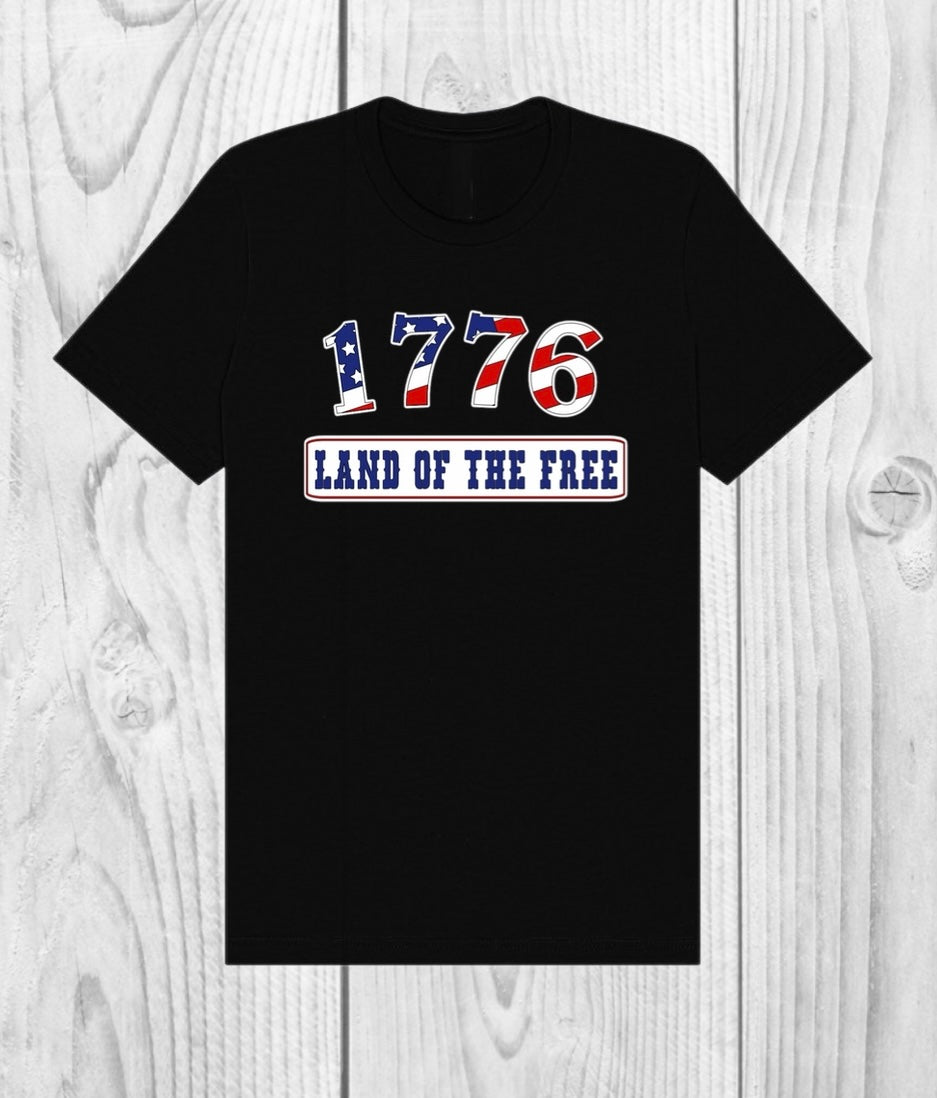1776 Land of the Free Patriotic Tee