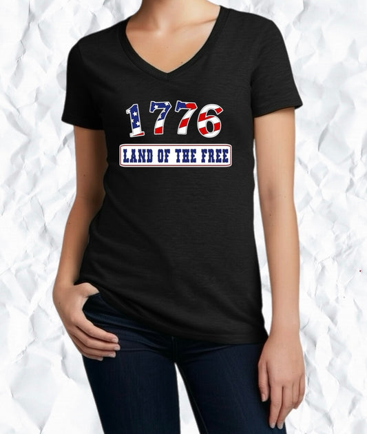 1776 Land of the Free Patriotic Tee